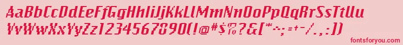 BitmapwideItalic Font – Red Fonts on Pink Background