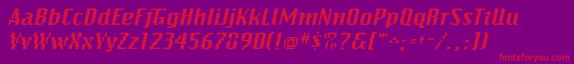 BitmapwideItalic Font – Red Fonts on Purple Background