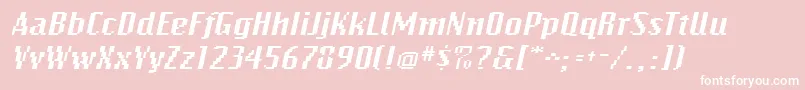 BitmapwideItalic Font – White Fonts on Pink Background