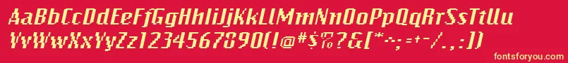 BitmapwideItalic Font – Yellow Fonts on Red Background