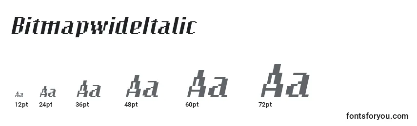 Размеры шрифта BitmapwideItalic