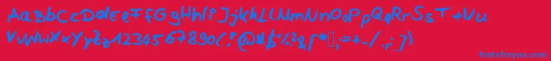 Celi Font – Blue Fonts on Red Background