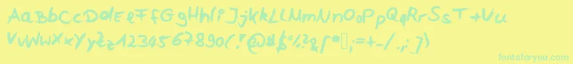 Police Celi – polices vertes sur fond jaune