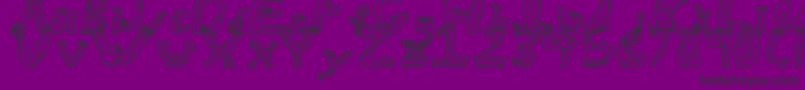FireWoodRegular Font – Black Fonts on Purple Background