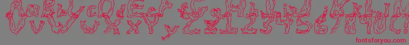 FireWoodRegular Font – Red Fonts on Gray Background