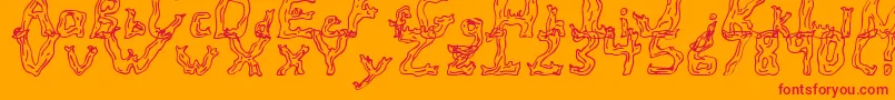フォントFireWoodRegular – オレンジの背景に赤い文字