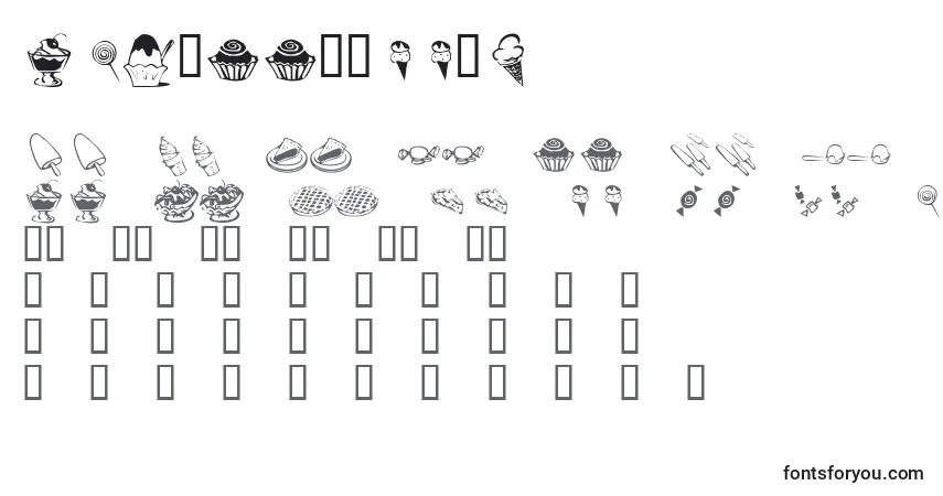 Schriftart KrSweetTooth – Alphabet, Zahlen, spezielle Symbole