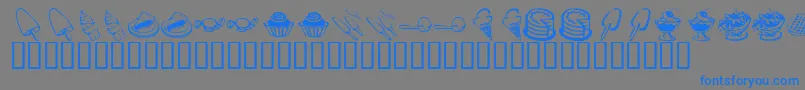 KrSweetToothフォントについての詳細 フォントKrSweetTooth – 灰色の背景に青い文字