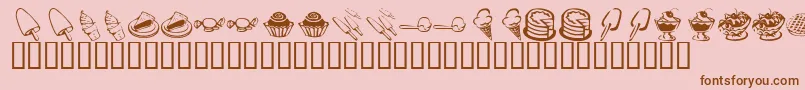 Police KrSweetTooth – polices brunes sur fond rose
