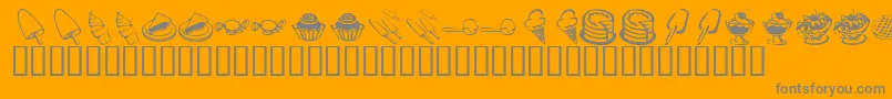 KrSweetToothフォントについての詳細 フォントKrSweetTooth – オレンジの背景に灰色の文字
