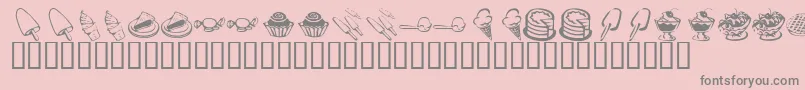 フォントKrSweetTooth – ピンクの背景に灰色の文字