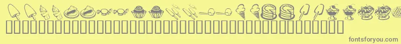 フォントKrSweetTooth – 黄色の背景に灰色の文字
