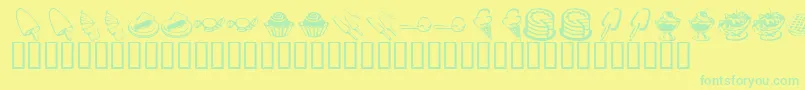 fuente KrSweetTooth – Fuentes Verdes Sobre Fondo Amarillo