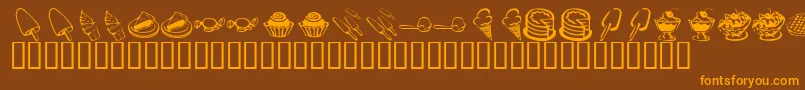 More about KrSweetTooth Font KrSweetTooth Font – Orange Fonts on Brown Background