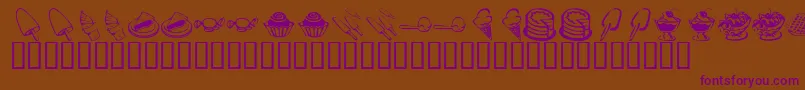 KrSweetTooth Font – Purple Fonts on Brown Background