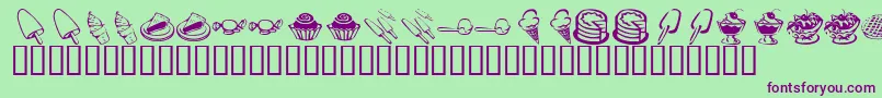 KrSweetTooth Font – Purple Fonts on Green Background