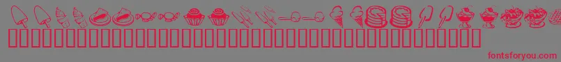 フォントKrSweetTooth – 赤い文字の灰色の背景