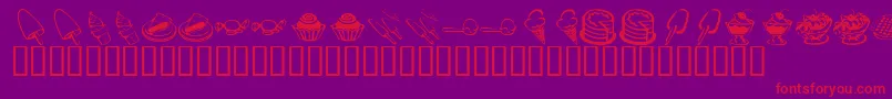 KrSweetTooth-Schriftart – Rote Schriften auf violettem Hintergrund