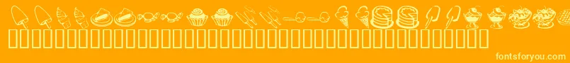KrSweetTooth Font – Yellow Fonts on Orange Background