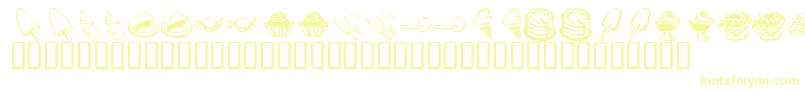 フォントKrSweetTooth – 白い背景に黄色の文字