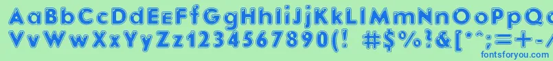 Ebonitc Font – Blue Fonts on Green Background