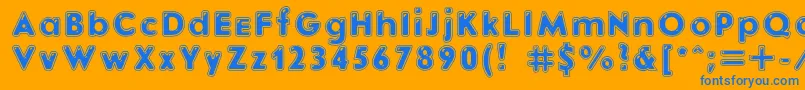 Ebonitc Font – Blue Fonts on Orange Background