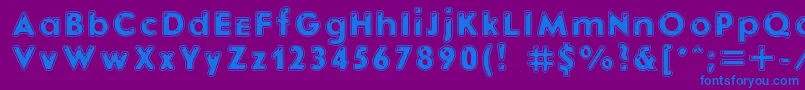 Ebonitc Font – Blue Fonts on Purple Background