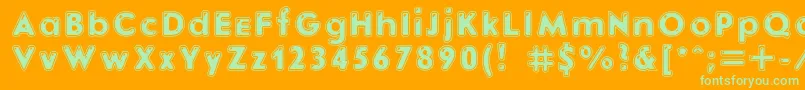 Ebonitc Font – Green Fonts on Orange Background