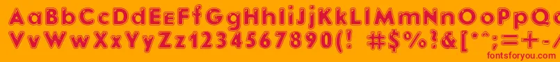 Ebonitc Font – Red Fonts on Orange Background