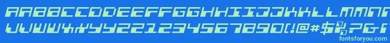 Phaserbankei Font – Green Fonts on Blue Background