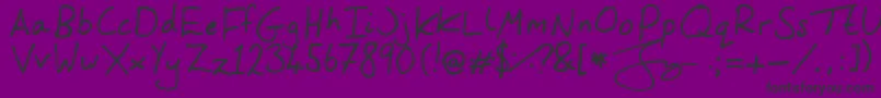 TheOneJennyMade Font – Black Fonts on Purple Background