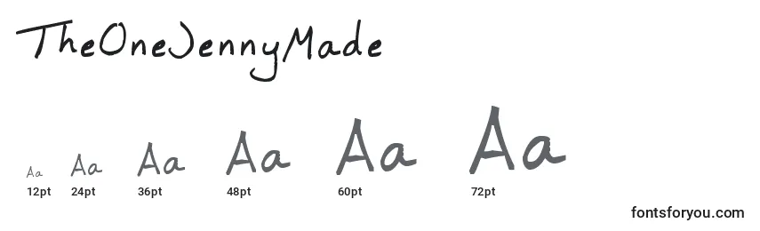 TheOneJennyMade Font Sizes