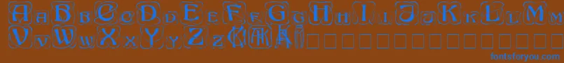 フォントKonanurCapitals – 茶色の背景に青い文字