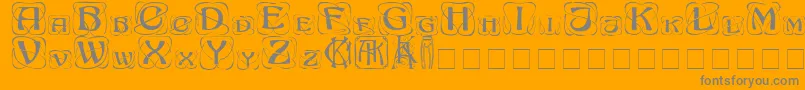 KonanurCapitals-Schriftart – Graue Schriften auf orangefarbenem Hintergrund