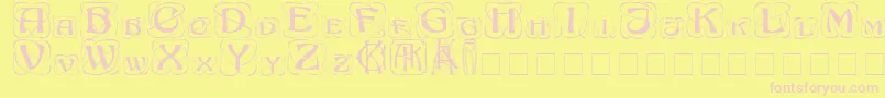 KonanurCapitals Font – Pink Fonts on Yellow Background