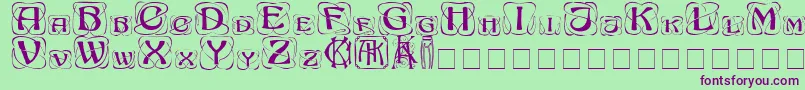 KonanurCapitals Font – Purple Fonts on Green Background