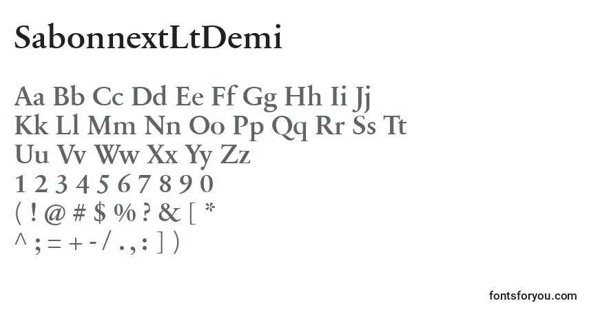 SabonnextLtDemi Font – alphabet, numbers, special characters