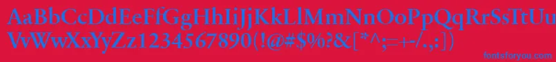 SabonnextLtDemi Font – Blue Fonts on Red Background