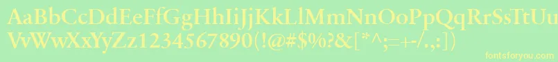 SabonnextLtDemi Font – Yellow Fonts on Green Background