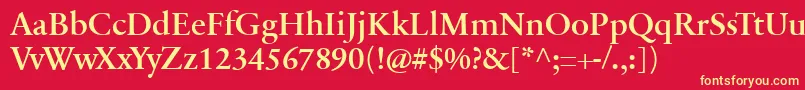 SabonnextLtDemi Font – Yellow Fonts on Red Background