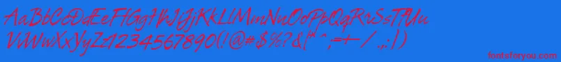 Tiza Font – Red Fonts on Blue Background