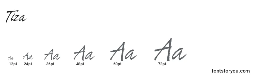 Размеры шрифта Tiza