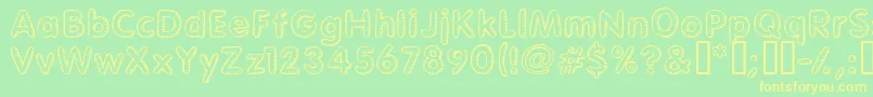 Glimstic Font – Yellow Fonts on Green Background