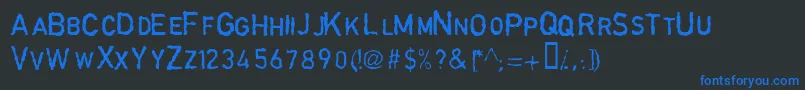 GarbageschriftThin Font – Blue Fonts on Black Background