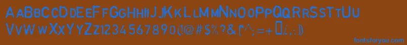 GarbageschriftThin Font – Blue Fonts on Brown Background