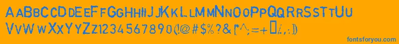 GarbageschriftThin Font – Blue Fonts on Orange Background