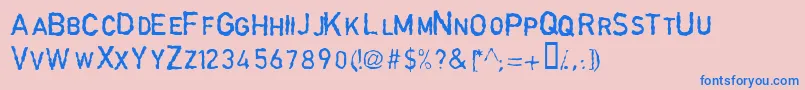 GarbageschriftThin Font – Blue Fonts on Pink Background