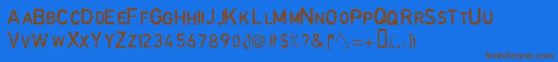 GarbageschriftThin Font – Brown Fonts on Blue Background