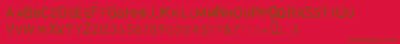 GarbageschriftThin Font – Brown Fonts on Red Background