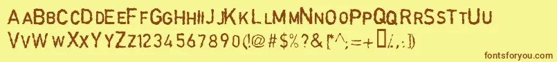 GarbageschriftThin Font – Brown Fonts on Yellow Background